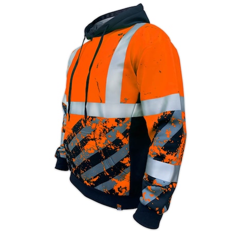 SAFETYSHIRTZ SS360 American Grit Class 3 Hoodie, Safety Orange, XL 65110103XL